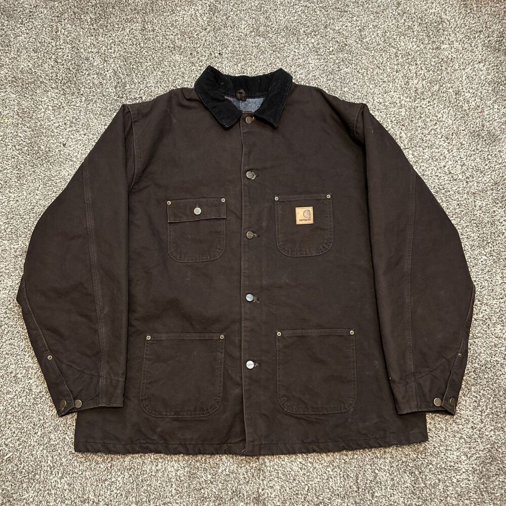 Vintage Carhartt Jacket Blanket-Lined Chore Coat “Dark Brown” C02 DKB Size 2XL